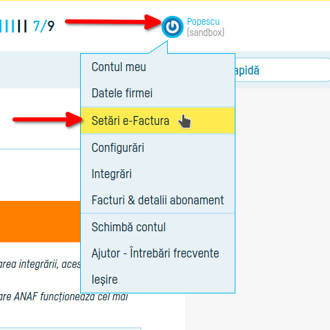 Cum activezi integrarea automată cu e-factura - pasul 1