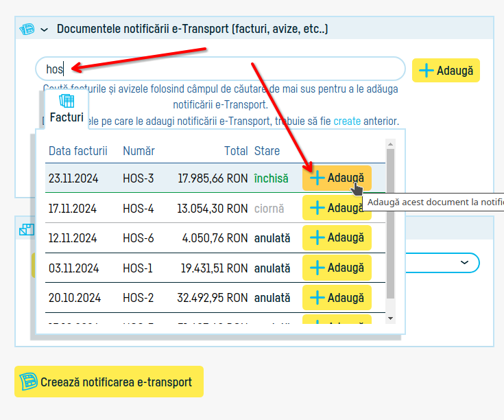 Cum transmiți notificarea e-Transport - pasul 6