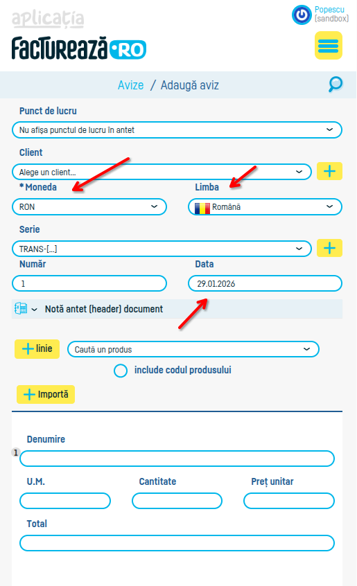 Cum adaug un aviz de însoțire a mărfii? - pasul 7